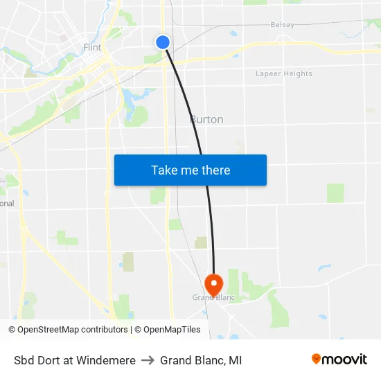 Sbd Dort at Windemere to Grand Blanc, MI map