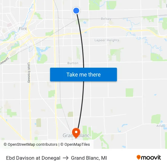Ebd Davison at Donegal to Grand Blanc, MI map