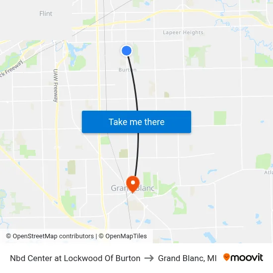 Nbd Center at Lockwood Of Burton to Grand Blanc, MI map