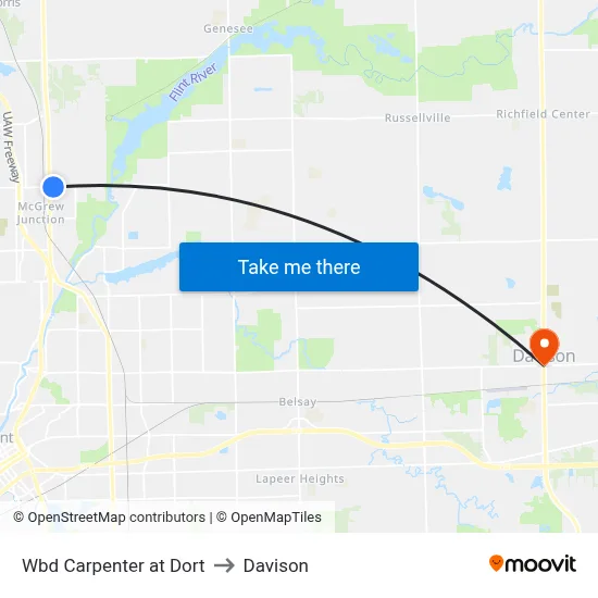 Wbd Carpenter at Dort to Davison map
