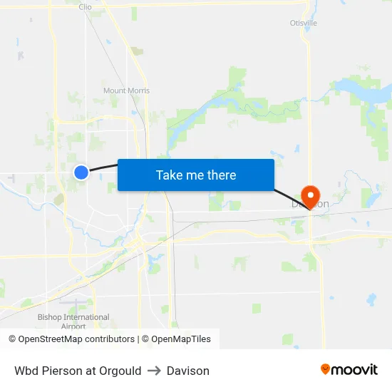 Wbd Pierson at Orgould to Davison map