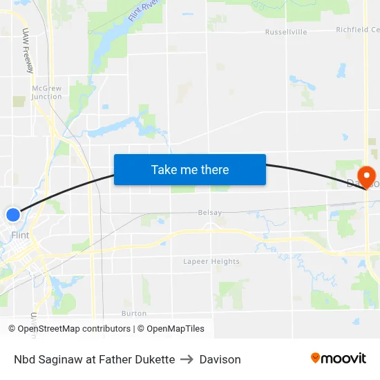 Nbd Saginaw at Father Dukette to Davison map