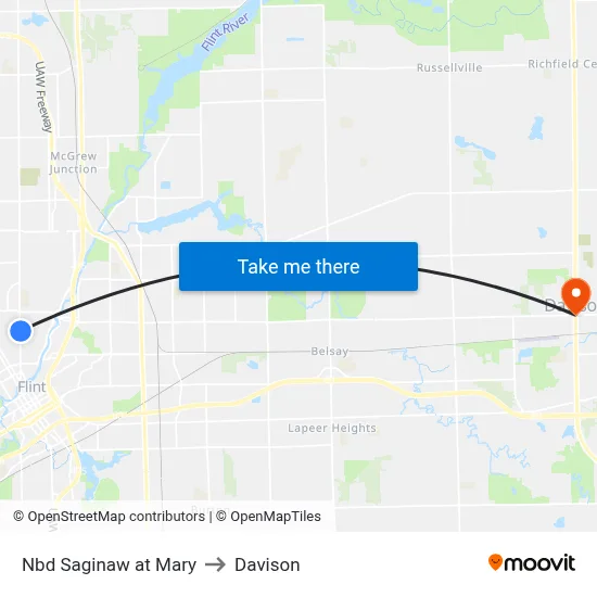 Nbd Saginaw at Mary to Davison map