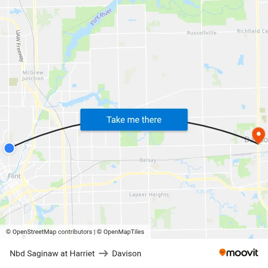 Nbd Saginaw at Harriet to Davison map