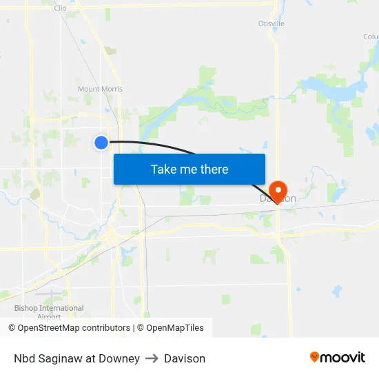 Nbd Saginaw at Downey to Davison map