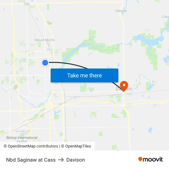 Nbd Saginaw at Cass to Davison map