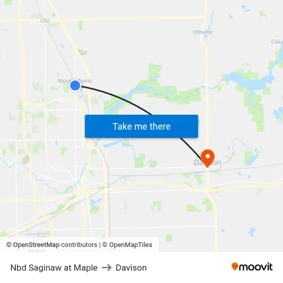 Nbd Saginaw at Maple to Davison map