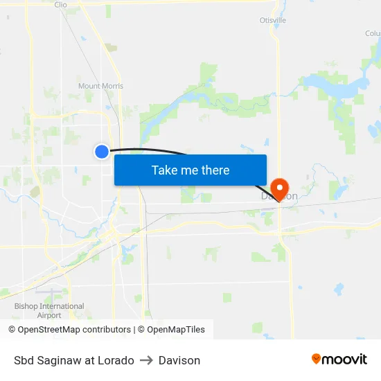 Sbd Saginaw at Lorado to Davison map