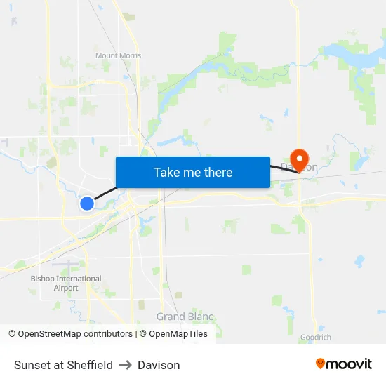 Sunset at Sheffield to Davison map