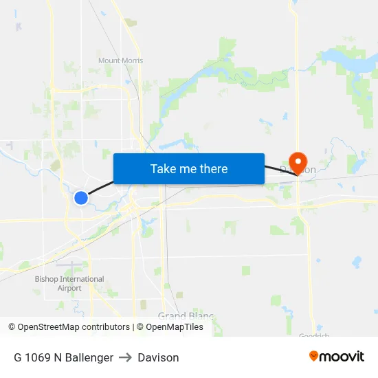 G 1069 N Ballenger to Davison map