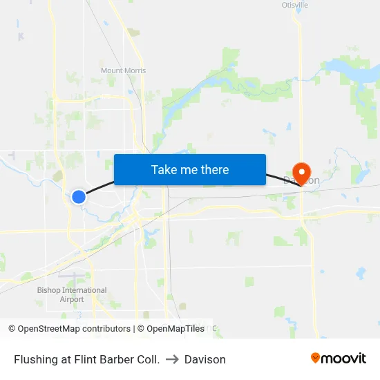 Flushing at Flint Barber Coll. to Davison map
