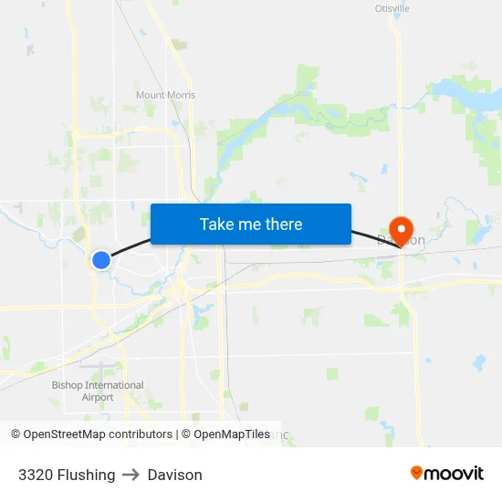 3320 Flushing to Davison map