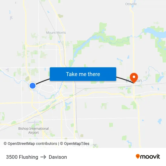 3500 Flushing to Davison map