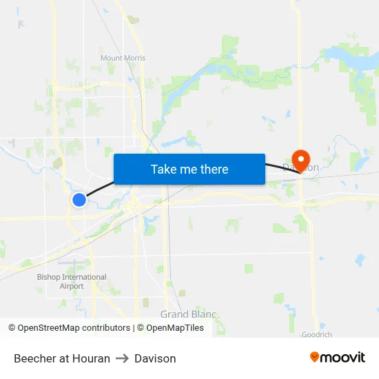 Beecher at Houran to Davison map