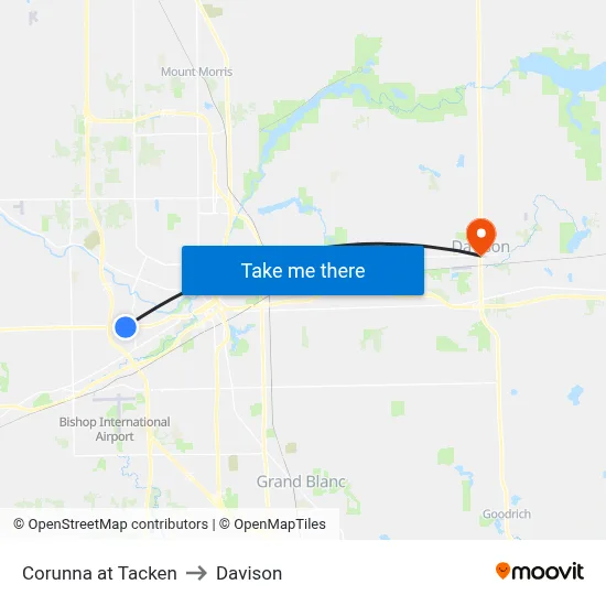Corunna at Tacken to Davison map