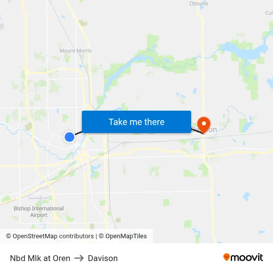 Nbd Mlk at Oren to Davison map