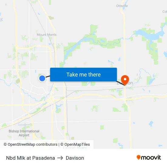 Nbd Mlk at Pasadena to Davison map