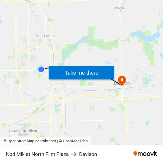 Nbd Mlk at North Flint Plaza to Davison map