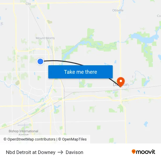 Nbd Detroit at Downey to Davison map