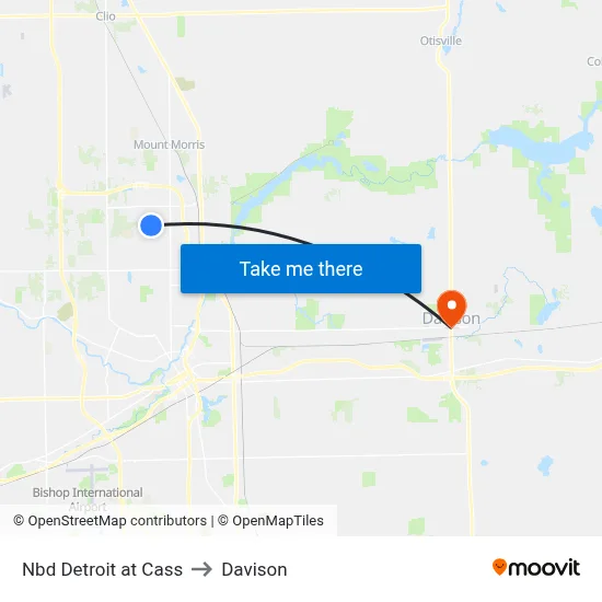 Nbd Detroit at Cass to Davison map