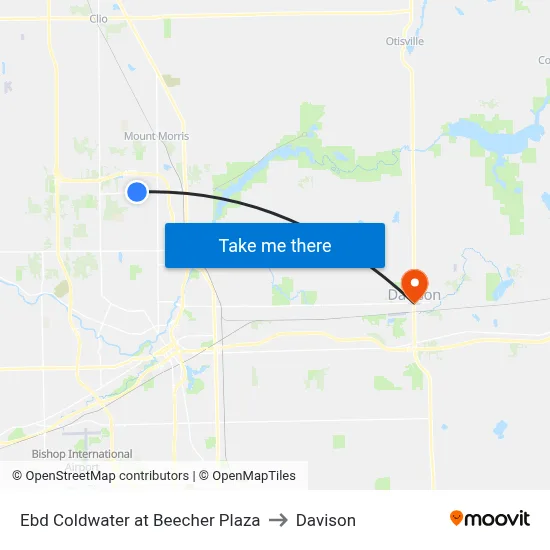 Ebd Coldwater at Beecher Plaza to Davison map