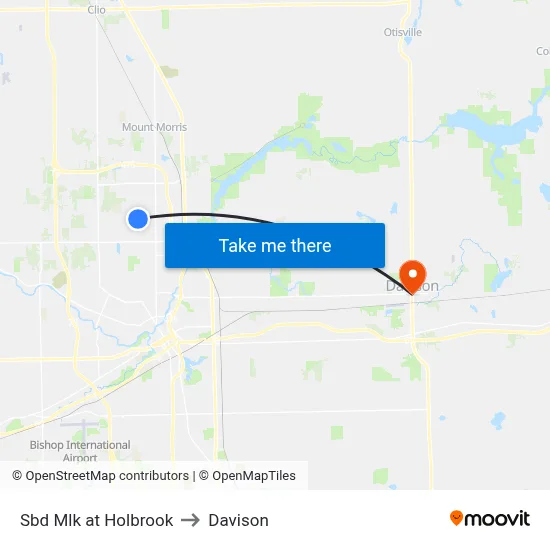 Sbd Mlk at Holbrook to Davison map