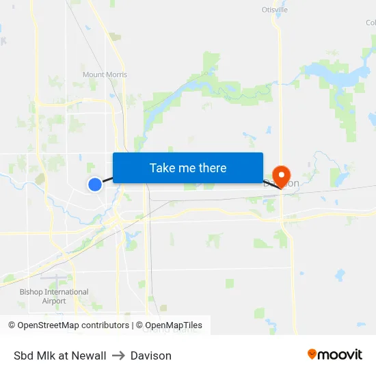 Sbd Mlk at Newall to Davison map