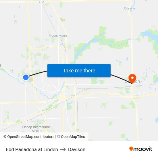 Ebd Pasadena at Linden to Davison map