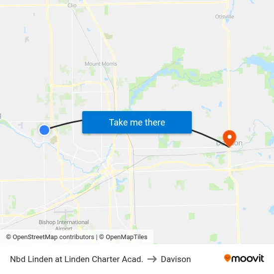Nbd Linden at Linden Charter Acad. to Davison map