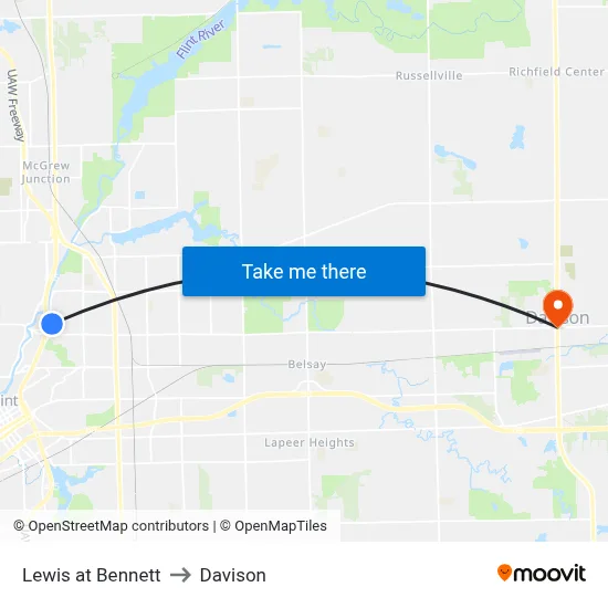 Lewis at Bennett to Davison map