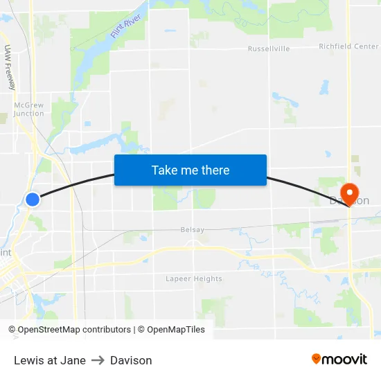Lewis at Jane to Davison map
