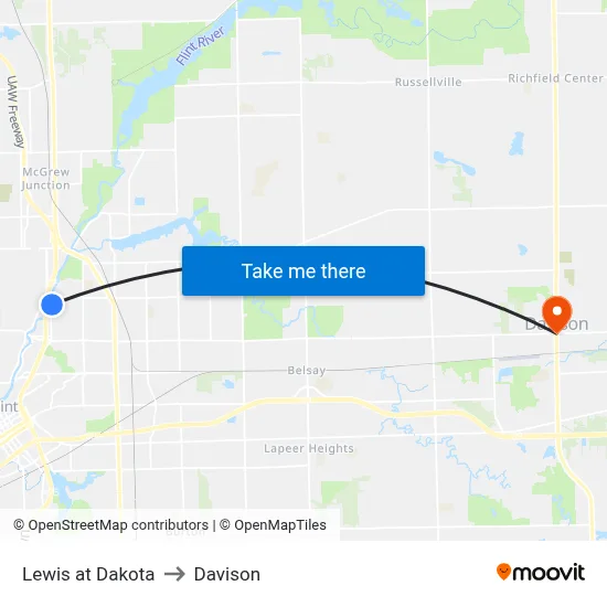 Lewis at Dakota to Davison map
