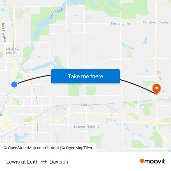 Lewis at Leith to Davison map