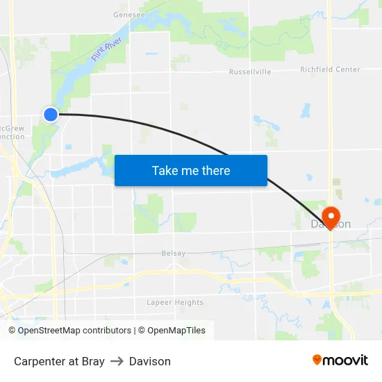 Carpenter at Bray to Davison map