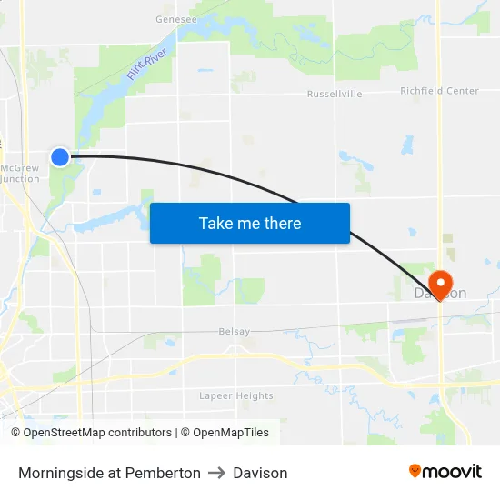 Morningside at Pemberton to Davison map