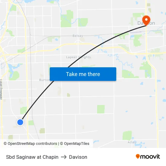 Sbd Saginaw at Chapin to Davison map
