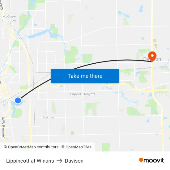 Lippincott at Winans to Davison map