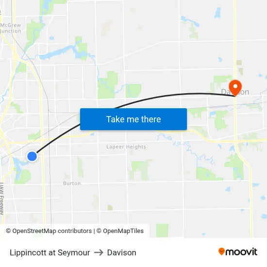 Lippincott at Seymour to Davison map