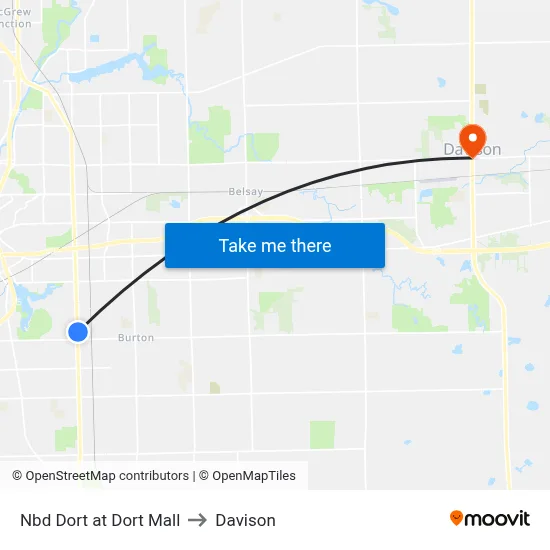Nbd Dort at Dort Mall to Davison map