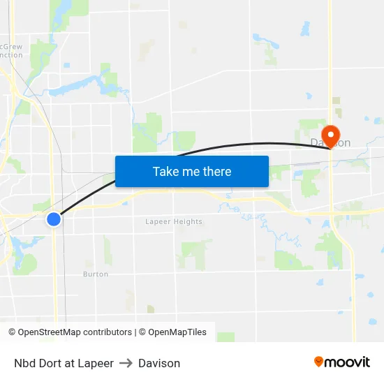 Nbd Dort at Lapeer to Davison map