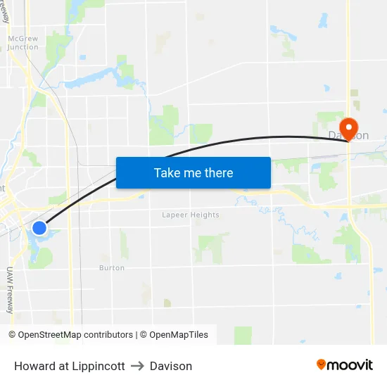 Howard at Lippincott to Davison map