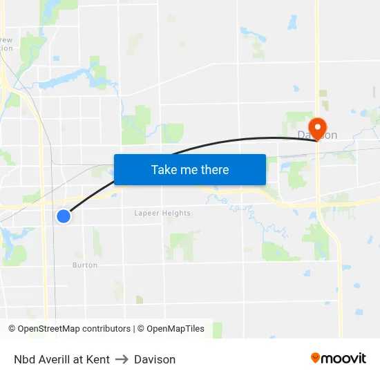 Nbd Averill at Kent to Davison map