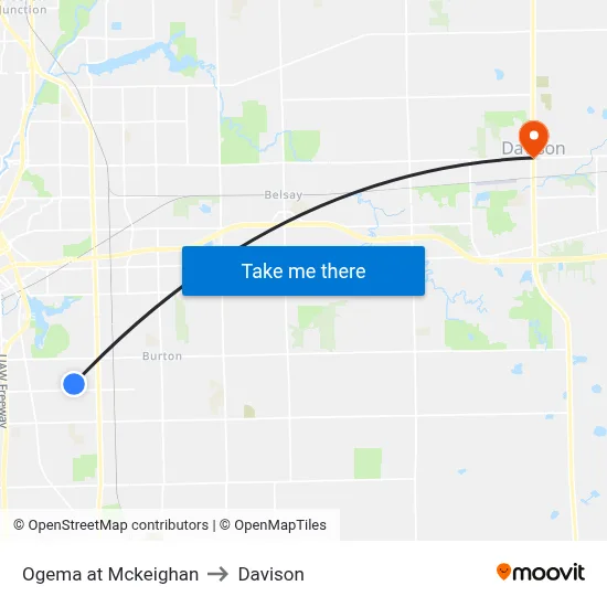Ogema at Mckeighan to Davison map