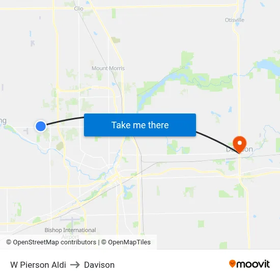 W Pierson Aldi to Davison map