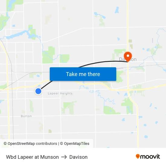 Wbd Lapeer at Munson to Davison map