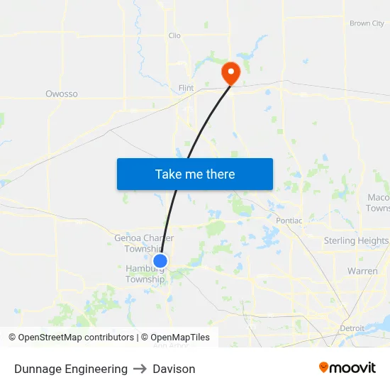 Dunnage Engineering to Davison map