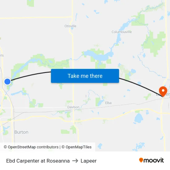 Ebd Carpenter at Roseanna to Lapeer map