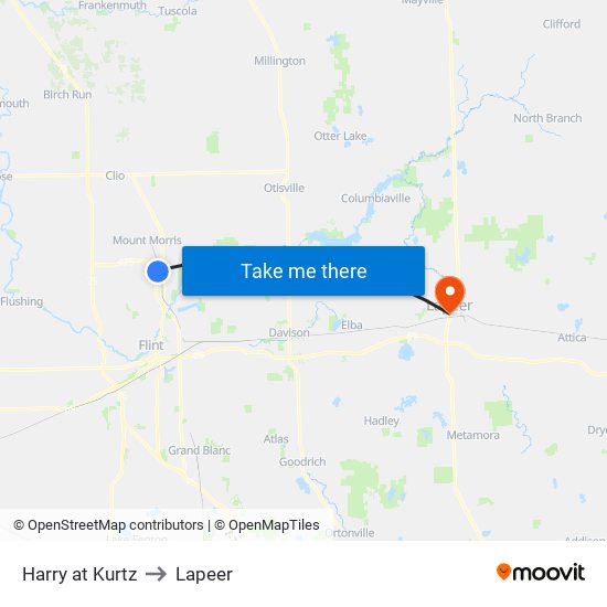 Harry at Kurtz to Lapeer map