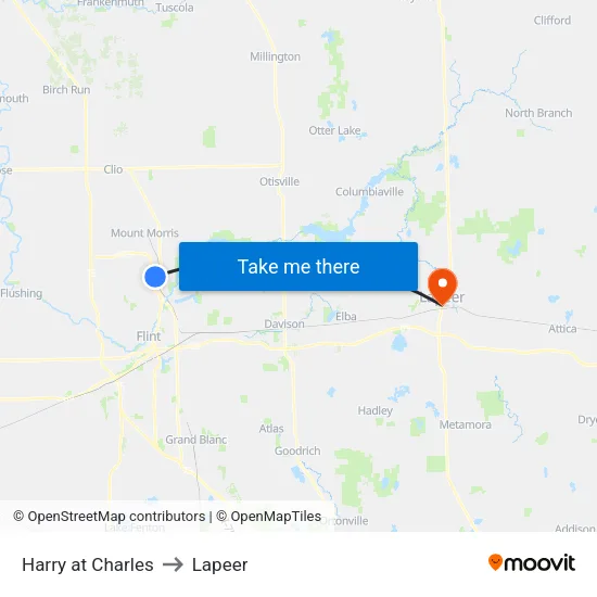 Harry at Charles to Lapeer map