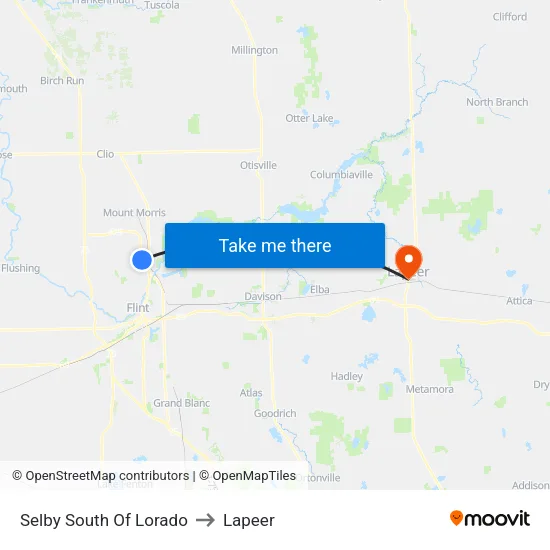 Selby South Of Lorado to Lapeer map